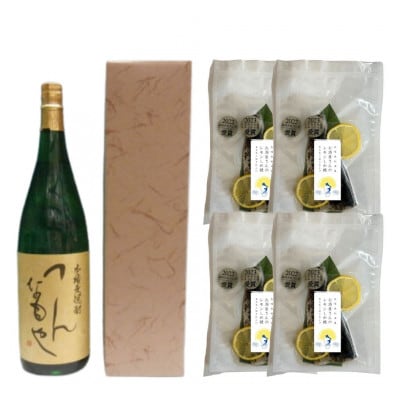 本格麦焼酎1.8Lと レモンしめ鯖4パックセット(B-3)【複数個口で配送】【配送不可地域：離島・沖縄】【4063626】