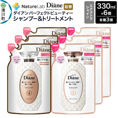 ふるさと納税 滑川町 ダイアン エクストラシャイン シャンプー+トリートメント 詰替6点|19_ntl-120601