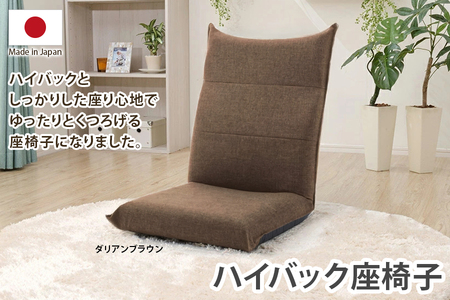 【ふるなび限定】ハイバック座椅子 ダリアンブラウン FN-Limited-SP｜おしゃれ コンパクト 14段 リクライニング チェア 日本製 座いす セルタン [0384]