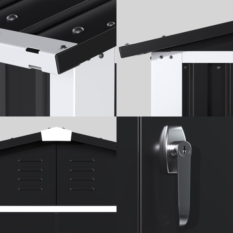 No.334 グレスメタルシェッド（ダブルドア）ハイキューブ　10×8フィート　※物置