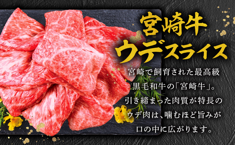 宮崎牛ウデスライス400g×2 宮崎県産黒毛和牛こま切れ100g×2_M132-023