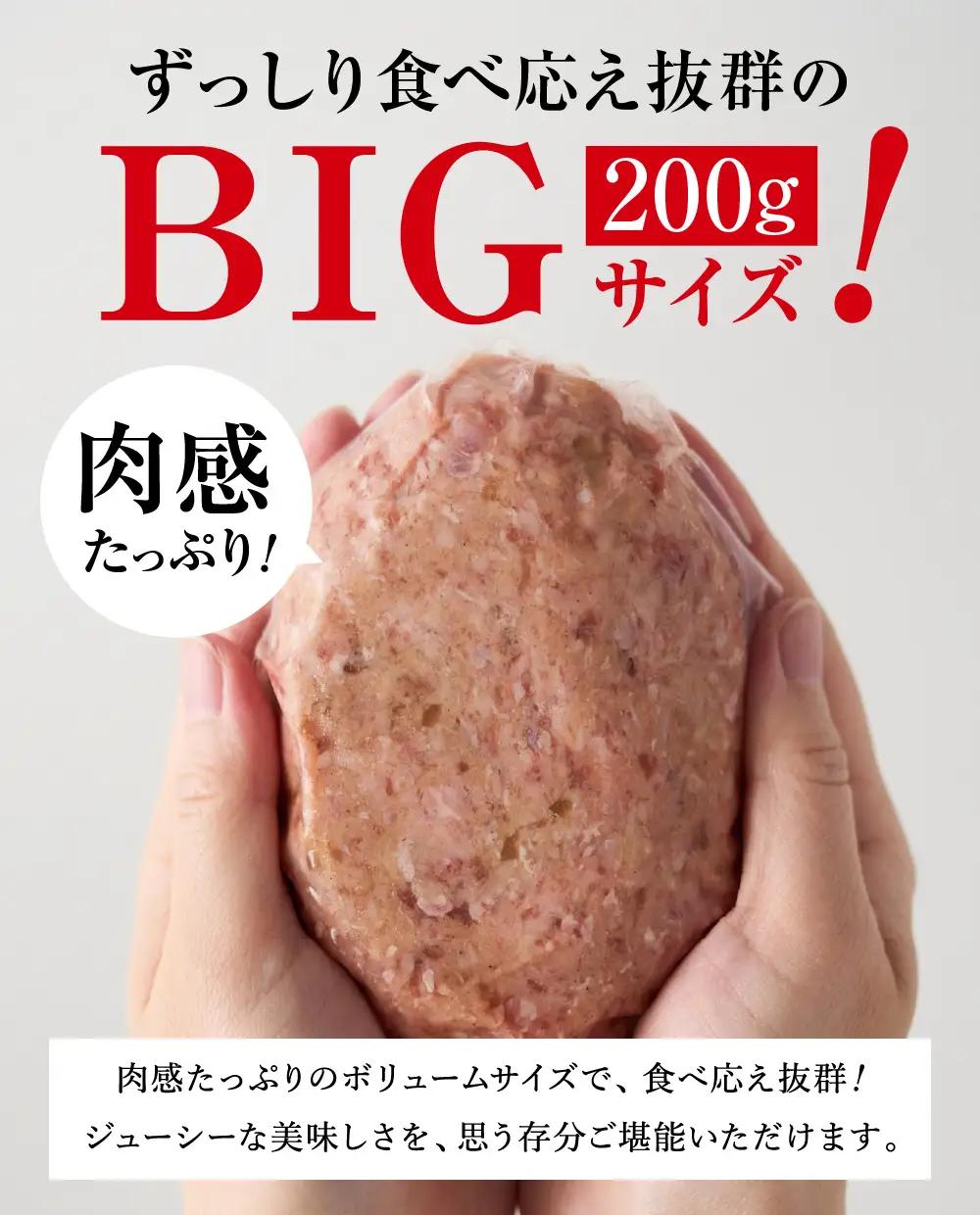 【ふるさと納税3.0対象】黒毛和牛使用！ 200gのBIG手作りハンバーグ 200g×10個 （計2kg）