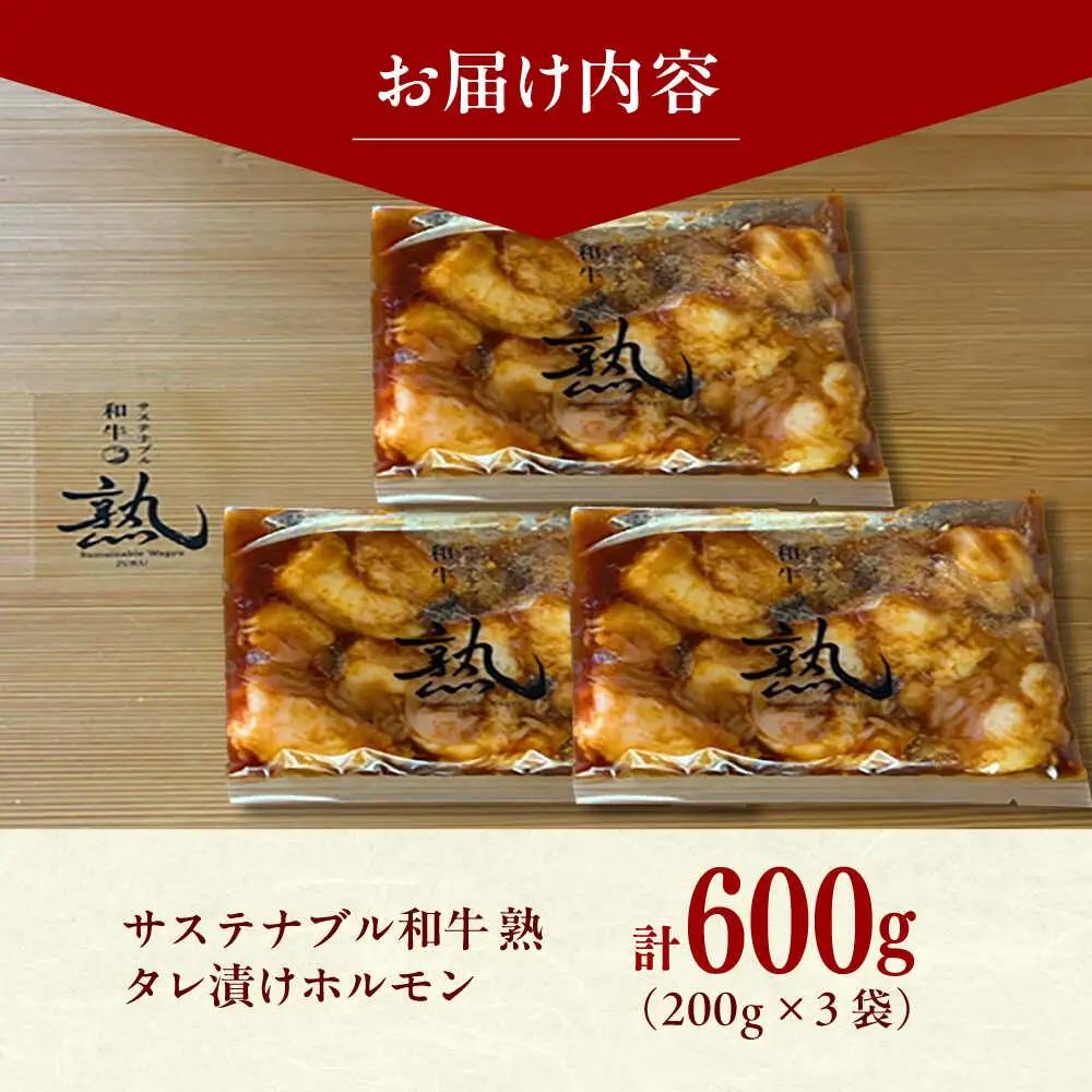 牛肉 サステナブル和牛 熟 タレ漬けホルモン3P 200g×3袋 計600g [AIAT004] 