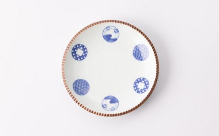 いげ皿丸文地紋雪輪兎15cm2点 NAZ507 