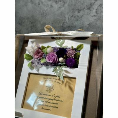 ふるさと納税 出雲市 ブリザードフラワーのフォトフレーム(木製スタンドタイプ)【パープル】 |  | 03