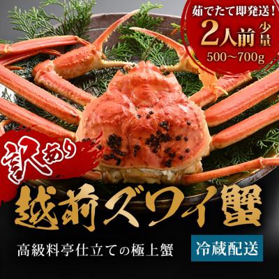 ふるさと納税 福井市 【2-3月発送予定】老舗カニ料理店の訳あり「茹で越前がにズワイ蟹」小1杯(500g〜700g) 足折