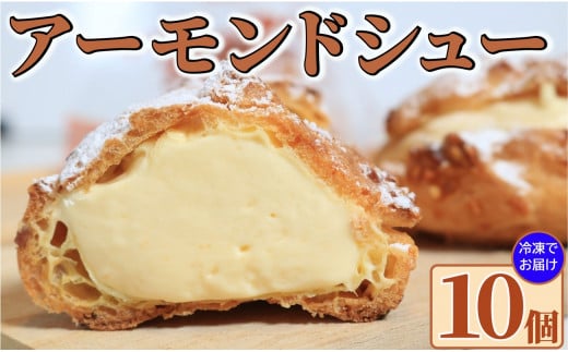 千葉県 銚子市 お菓子 工房 シュークリーム 10個 冷凍 アーモンドシュー ダイモン サクサク シュークリーム アーモンド 菓子 焼菓子 お菓子 おやつ 洋菓子 スイーツ アイスシュー デザート 生クリーム 個包装 冷凍 個包装 小分け お取り寄せ グルメ 10000 10000円 送料無料 冷凍配送 カスタード ギフト プレゼント 贈答 お菓子の工房 ダイモン