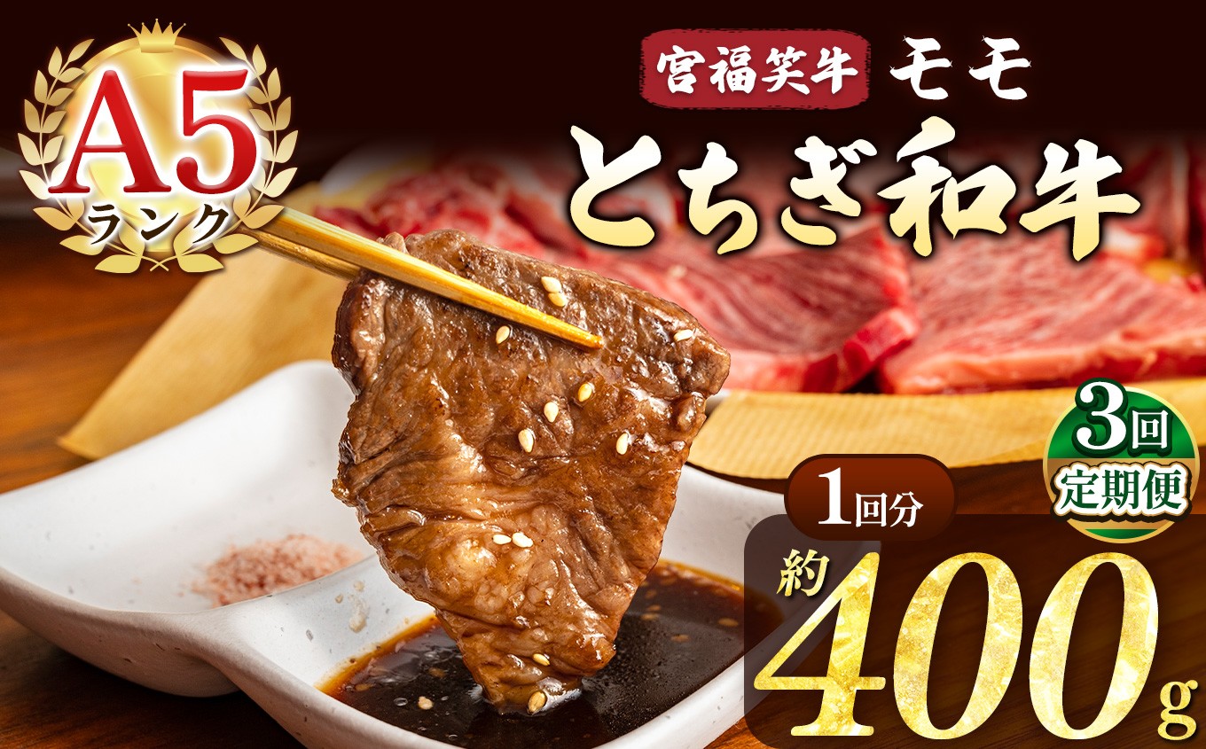 
            【定期便3回】宮福笑牛(とちぎ和牛) A5 モモ焼き肉 約400g  | 定期便 牛肉 和牛 焼き肉 やきにく 焼肉 焼肉用 モモ肉 もも肉 モモ もも 旨味 美味しい 肉 お肉 栃木県共通返礼品 栃木県 真岡市
          