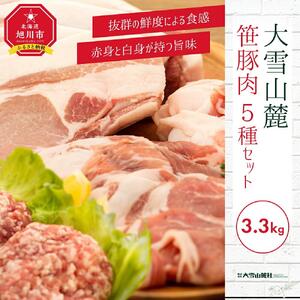 3.3kg！大雪さんろく笹豚肉5種セット | 豚肉_00036