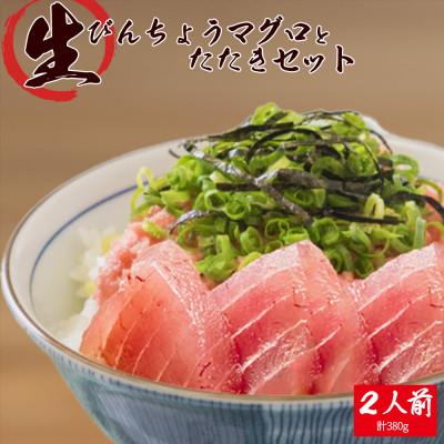ふるさと納税 日高町 那智勝浦直送!天然もちもち生ビン長まぐろとたたきセット　2人前