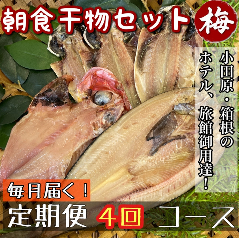 【毎月定期便4回】小田原、箱根の旅館、ホテル御用達！朝食干物セット 梅【 まぐろや 神奈川県小田原市 】 142069_DQ211