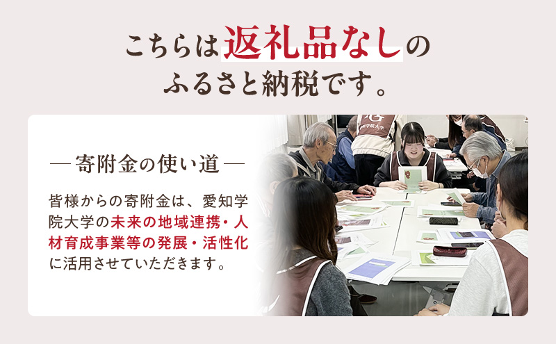 【返礼品なし】大学等連携事業補助制度 (愛知学院大学) 10,000円 大学 教育 教育支援 愛知県 日進市