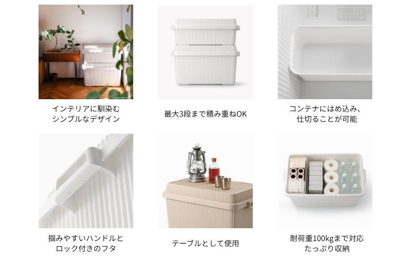 スタックアップコンテナ５３ STC-01S ホワイト ／ ライクイット like-it シンプル 収納 アウトドア インナー付 日本製【like062】_イメージ4