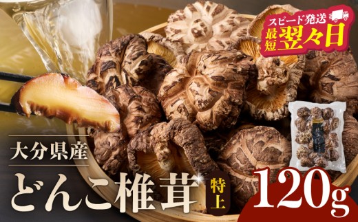 大分県産特上どんこ椎茸120g　肉厚　原木栽培　干し椎茸