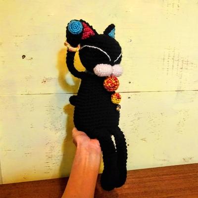 ふるさと納税 朝倉市 atelier mike-tomo オリジナル招き猫「招きmike」クロちゃん |  | 02