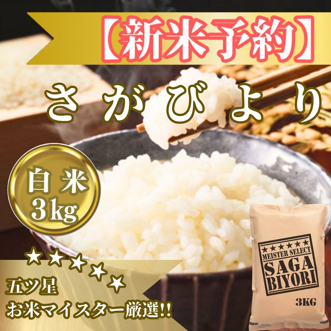【ふるさと納税】令和7年産【（新米）11月以降発送】さがびより白米3kg【五つ星お米マイスター厳選！】 (CIB84)