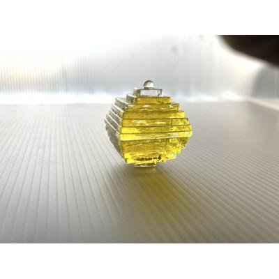 ふるさと納税 京丹後市 アンティーク ガラス細工の置物 「なりたい自分に変わる【手のひらガラス】 黄」イメージカラーのギフト |  | 01