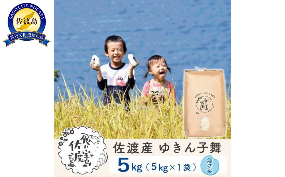 佐渡島産ゆきん子舞 無洗米5kg 令和7年 農薬5割減 195962-0823