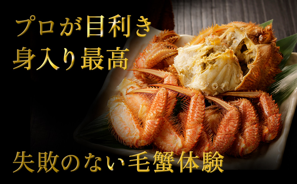 【ボイル済み急速冷凍】身がパンパンに詰まった稚内産毛ガニ550～600g×2尾（合計1.1キロ以上）