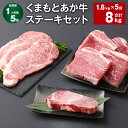 【ふるさと納税】【定期便】【1ヶ月毎5回】くまもとあか牛 ステーキセット 計8kg（1.6kg×5回） ヒレ サーロイン モモ サーロインステーキ 牛肉 お肉 肉 ブランド牛 和牛 セット 食べ比べ 九州 国産 冷凍 熊本県 上天草市 送料無料