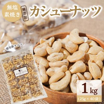 ふるさと納税 碧南市 個包装タイプ【直火式】無塩で素焼きのカシューナッツ 無添加 1kg(25g×40袋)H059-117