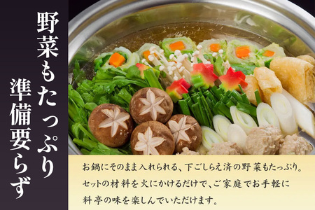 [卯之庵特製／料亭仕込] おてがる鶏つみれ鍋セット (1～2人前) [2202]
