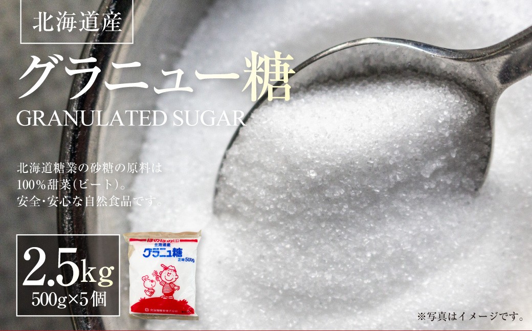 
                  北海道産グラニュー糖 2.5kg （ 500g × 5個 ） 調味料 甘味料 砂糖 ビート 自然食品 
                