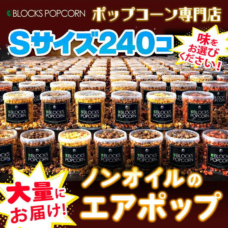 【ふるさと納税】ポップコーン専門店 大量にお届け ノンオイルのエアポップ Sサイズ 240個 (味をお選びください)