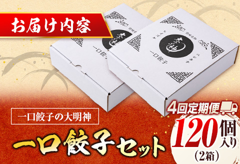 ◇＜定期便・全4回＞「一口餃子の大明神」一口餃子セット 2箱（120個入り） 毎月お届け