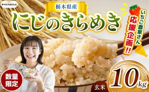 【栃木県共通返礼品】  訳あり 数量 限定 令和7年度産 にじのきらめき 約 10kg | にじのきらめき 玄米 白米 ごはん おいしい お米 コメ ご飯 御飯 日本  ふるさと納税 栃木県 那珂川町 送料無料
