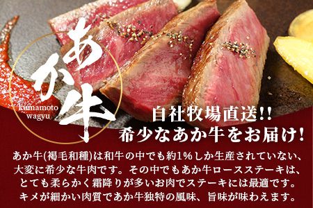 熊本県産 あか牛 ロース ステーキ【 200g×2枚 合計400g 】 熊本県産 赤身 褐毛和種 国産 和牛 牛肉 肉 ステーキ ご馳走 046-0458