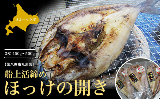 船上活締め ほっけの開き 3枚 450g～500g 【 ふるさと納税 人気 おすすめ ランキング 魚介類 魚 ほっけ ホッケ 開き ほっけの開き ホッケの開き 新鮮 北海道 佐呂間町 送料無料 】 SRMN023