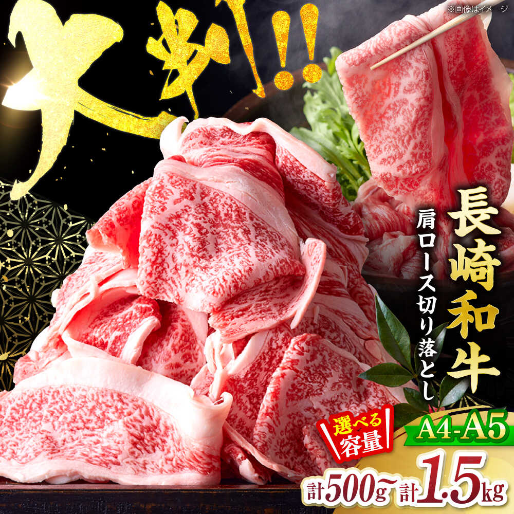 【ふるさと納税】《レビューキャンペーン開催中！》【選べる容量】 A4〜A5 長崎和牛 大判 霜降り 切り落とし 500g～1.5kg＜株式会社MEAT PLUS＞[CFT026] 長崎 西海 和牛 牛肉 霜降り ブランド牛 高評価 人気 切り落とし 大判 すき焼き しゃぶしゃぶ 高級 贈答 ギフト