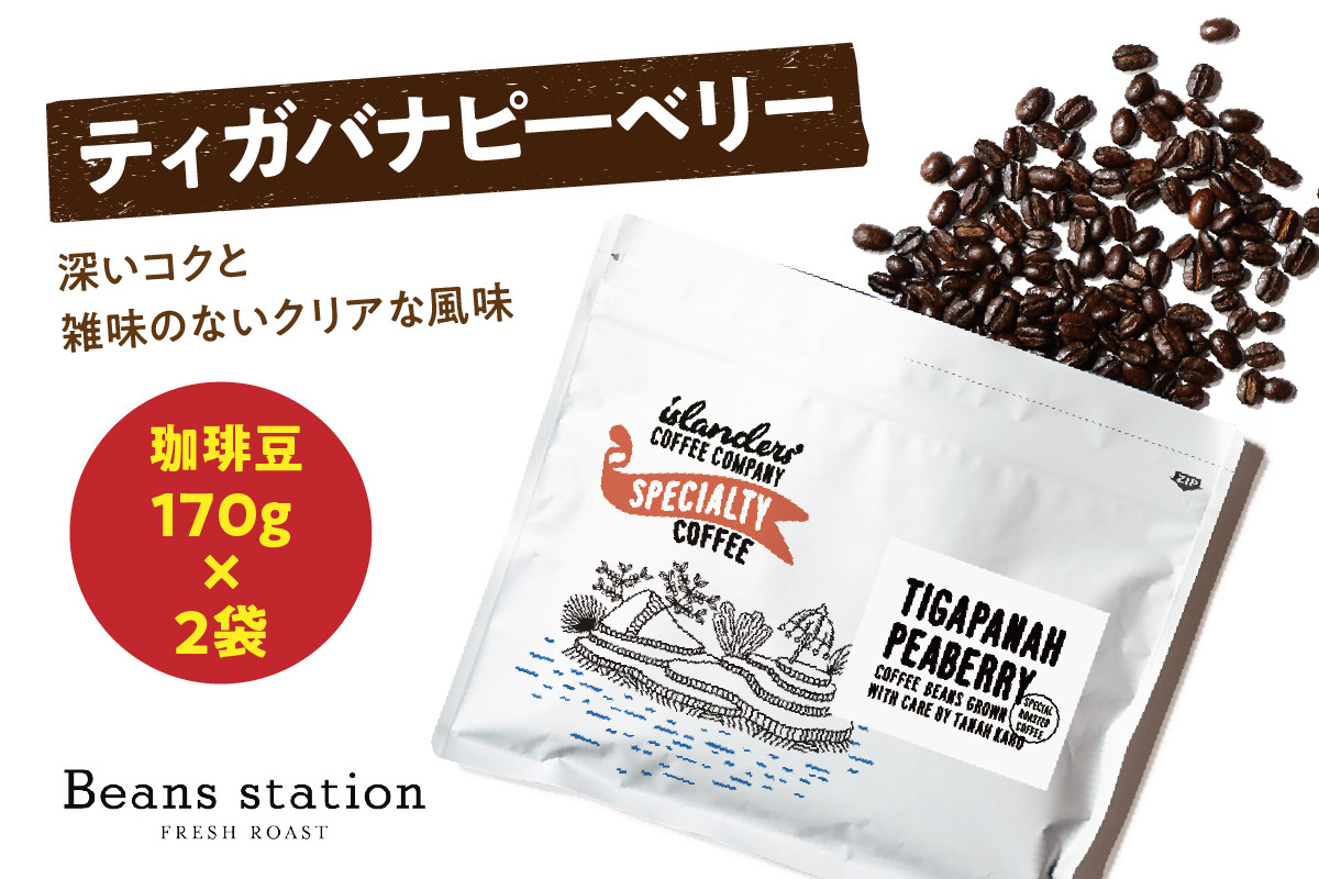 
                  Tigapanah Peaberry ティガバナピ―ベリー 珈琲豆170g×2袋セット
                