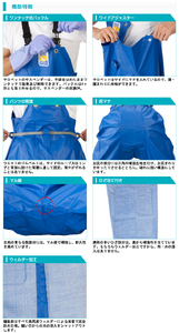 マリンエクセル 胸当付ズボン膝当て付(サスペンダー式)ターコイズ 1206316【サイズ:LL】 / 防水 水産関係 作業着 作業服【logo109】