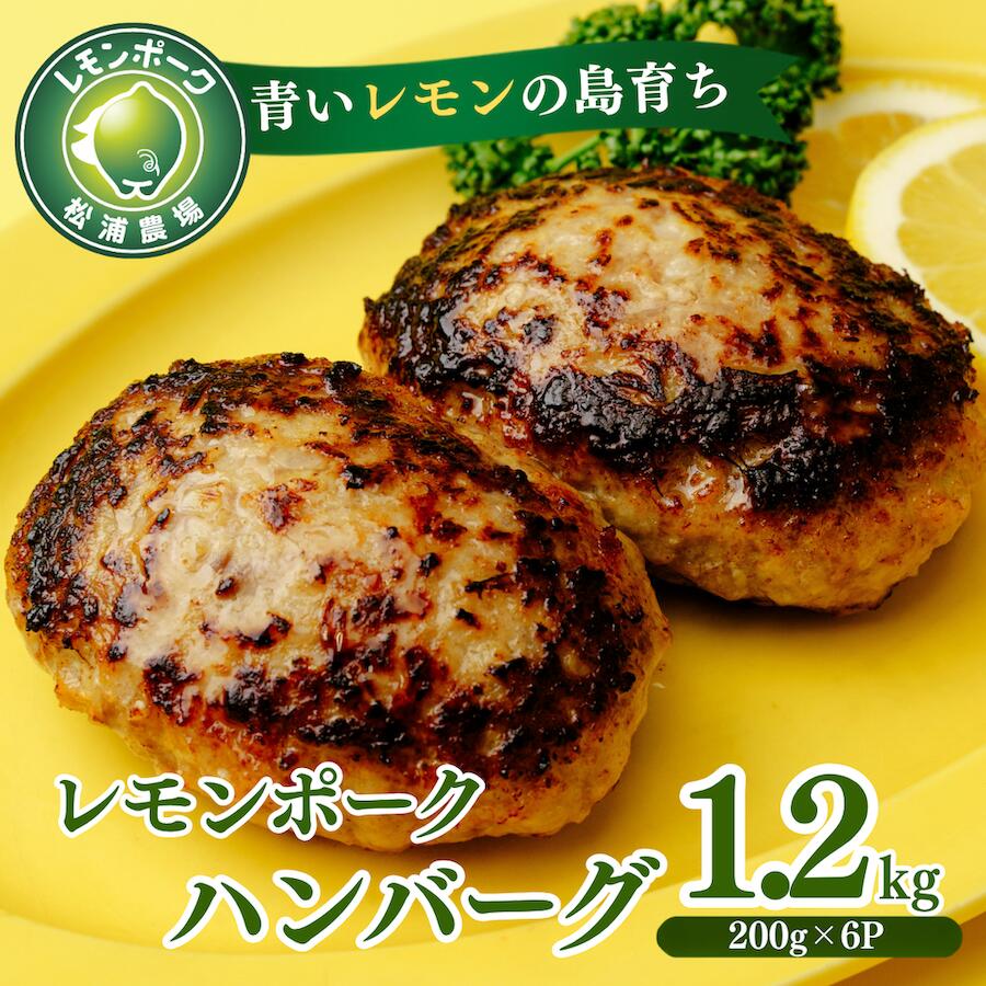 【ふるさと納税】レモンポーク ハンバーグ 200g×2個×3P 合計1.2kg 豚肉 ハンバーグ 1200g ハンバーグ 便利 焼くだけ 冷凍 おかず お弁当 小分け 真空パック 愛媛県 上島町