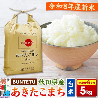ふるさと納税 美郷町 新米予約 《定期便6ヶ月》あきたこまち 精米 5kg(5kg×1)|01_btt-020506s