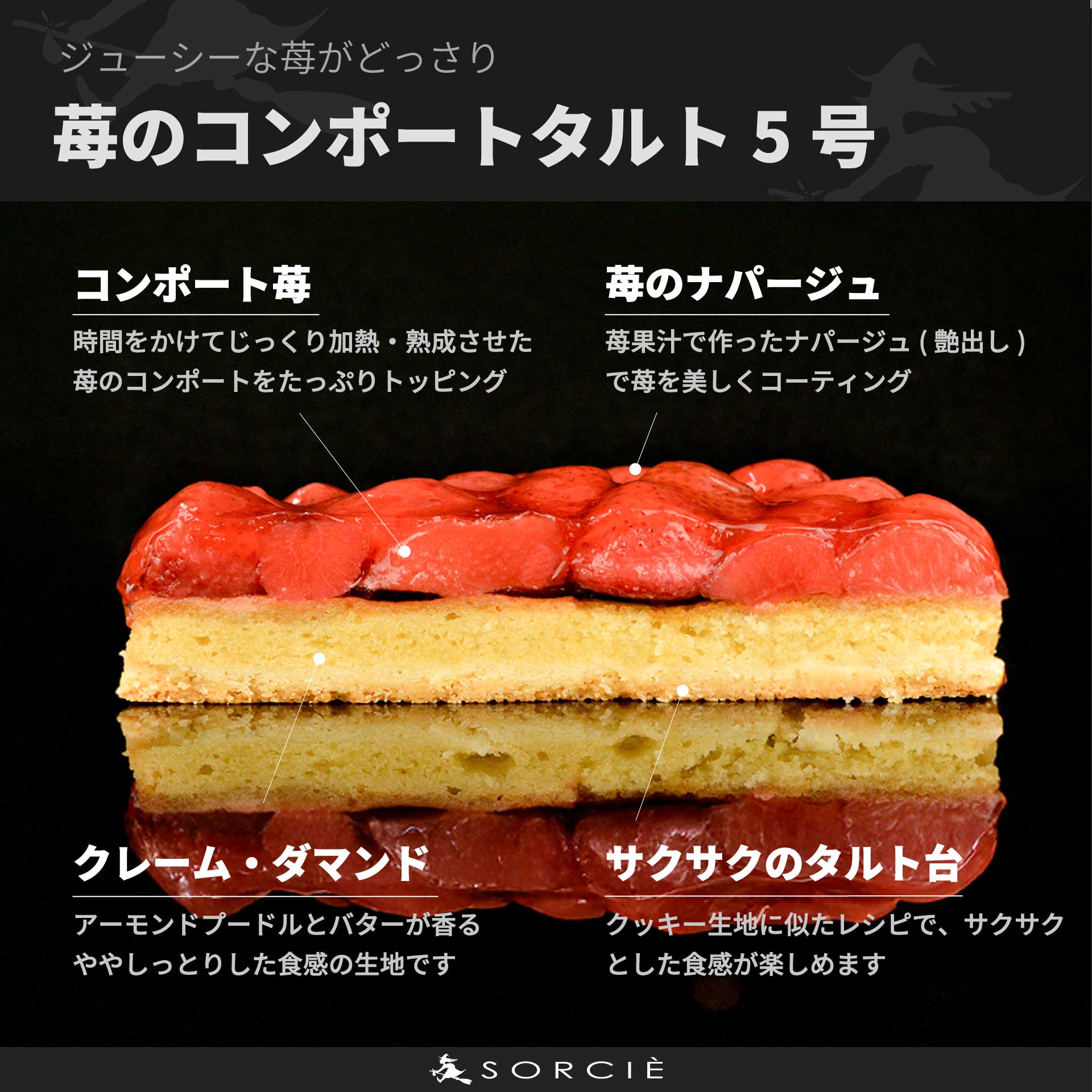 苺のコンポートタルトケーキ 5号【直径16cm：4〜6人分】 | 苺 いちご デザート ケーキ タルト お菓子 洋菓子 冷凍 着日指定 お誕生日 誕生日 ギフト お祝い 愛媛県 松山市