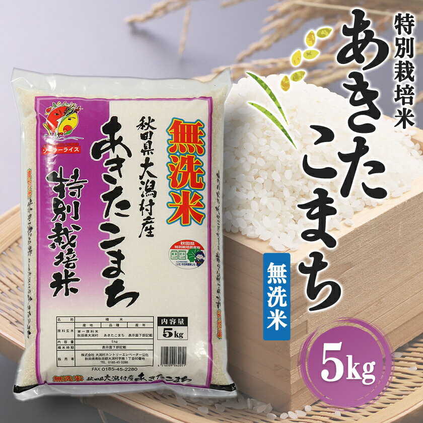【ふるさと納税】あきたこまち特別栽培・無洗米(精米)5kg_ 米 こめ コメ ブランド米 あきたこまち 精米 無洗米 秋田県 大潟村 送料無料 贈答 ギフト 【配送不可地域：離島・沖縄県】【1071236】