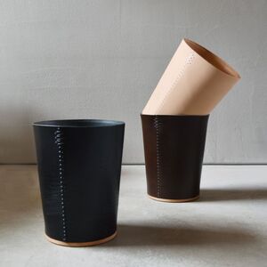 Teha’amana Dust box deco  テハマナ ゴミ箱 ブラック 革 皮 雑貨 おしゃれ レザー 本革 こだわりの逸品 地域特産品 ギフト 自分用 人気 おすすめ