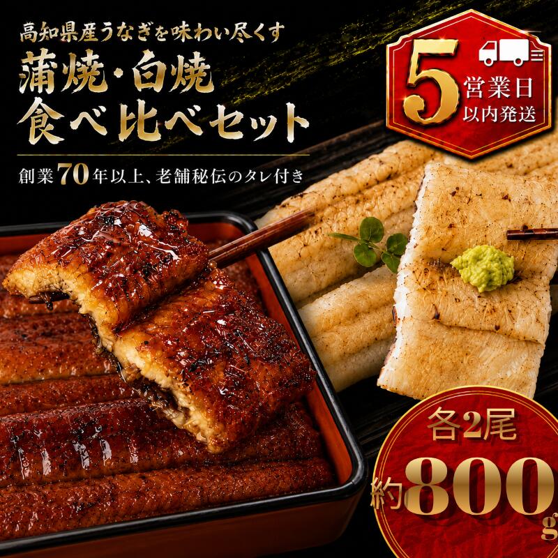 【ふるさと納税】 【スピード発送】 高知県産 うなぎ 白焼 蒲焼 セット 各2尾 国産 日本産 うな重 鰻 ウナギ 有頭 蒲焼き 白焼き しらやき 食べ比べ 土用 丑の日 魚 高級 贅沢 特別 老舗 釜めし初音 タレ付き 贈答 冷凍 ギフト お祝い 人気 おすすめ 湯煎 簡単 高知県 南国市