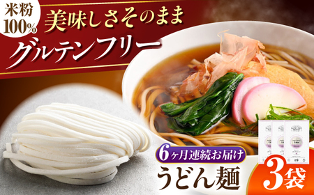 【6回定期便】 【グルテンフリー】 力強いコシを楽しむ！ 米粉うどん うどん グルテンフリー 米粉 岐阜市 / 小林生麺[ANGM023]