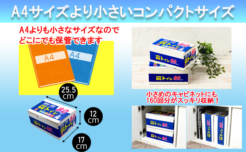 【防災トイレ】簡易トイレ 80回セット【非常用 携帯トイレ 防災 日本製】 099H3112