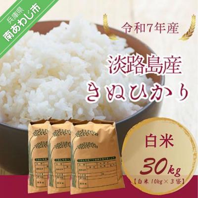 ふるさと納税 南あわじ市 令和7年産　淡路島産キヌヒカリ　白米30kg