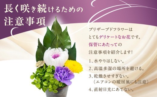 プリザーブドフラワー　しほり（花器付き）[073-a020] しほり（花器付き）