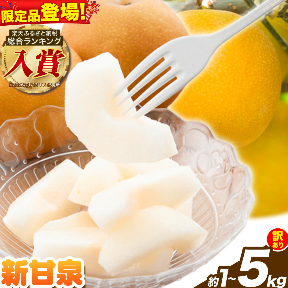 【ふるさと納税】【2026年先行予約】訳あり 新甘泉 選べる内容量 約1kg (2-5玉) 約3kg (5-11玉) 約5kg (9-20玉) 《2026年8月下旬-9月下旬頃出荷》新甘泉 梨 訳あり ご家庭用 鳥取県 八頭町 なし 果物 フルーツ 特産品 送料無料 果汁 デザート 八頭