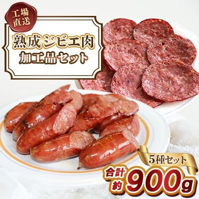 
            工場直送・鮮度良＜熟成ジビエ肉＞加工品セット5点 合計900g(福岡県)【1690720】
          