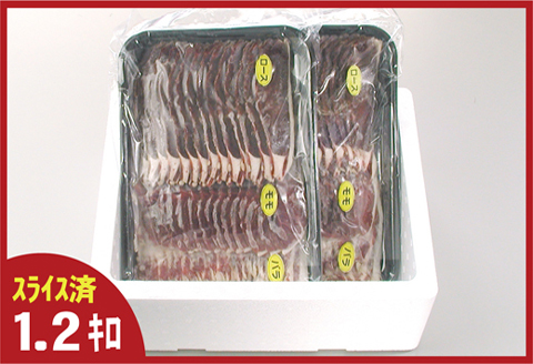 【北海道根室産】鹿肉(焼肉・すき焼・しゃぶしゃぶ用)600g×2P(計1.2kg) C-07005