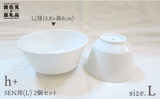 【波佐見焼】h+ SEN 丼 どんぶり L 2個セット【堀江陶器】 [JD32]