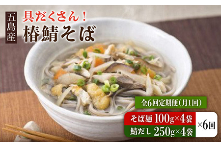 【6回定期便】椿鯖そば （具だくさん 手打ちそば） 4人前 五島市/大河内商店[PAQ013]